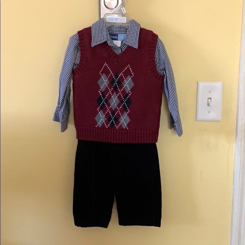 Boys size 24 months pant, shirt, vest set